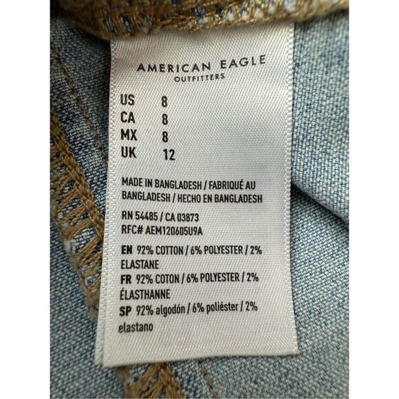 American Eagle Super Stretch Denim Overall Mini Dress Size 8 - Picture 11 of 11